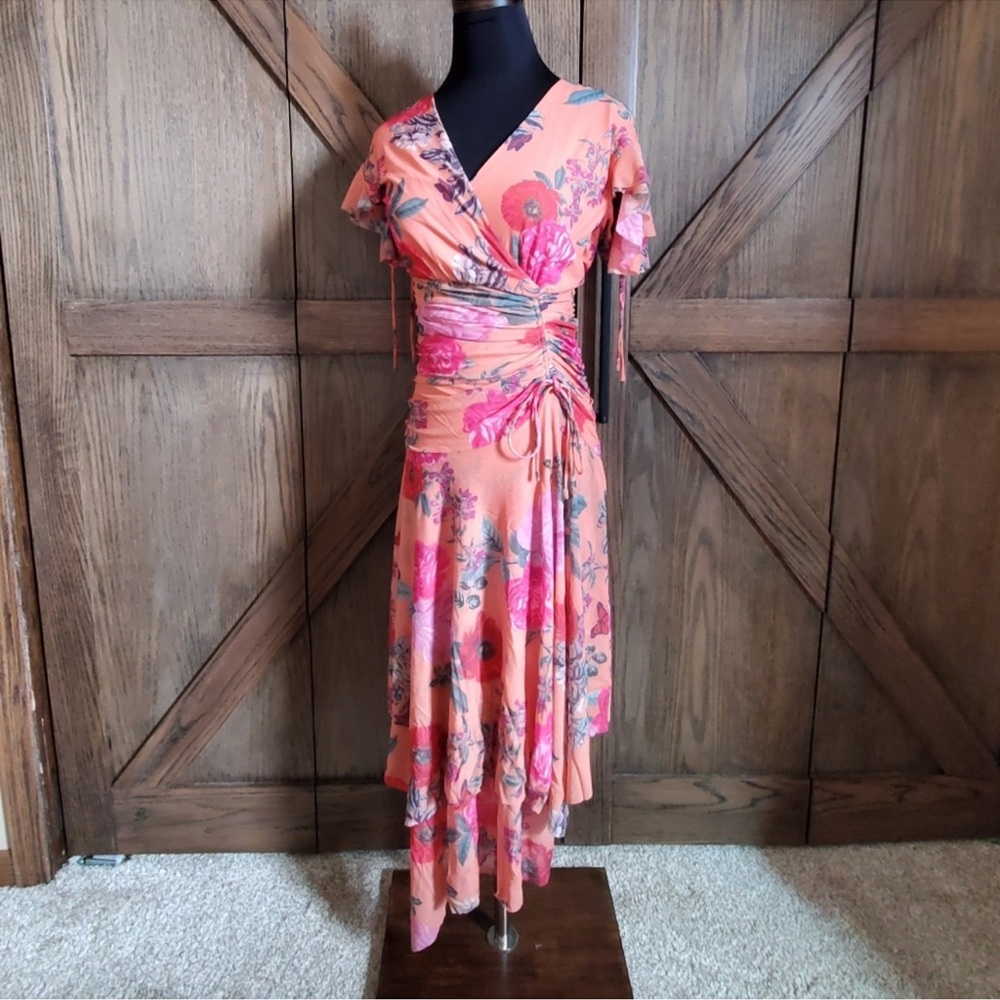 Maeve Simone Floral Midi Dress XS